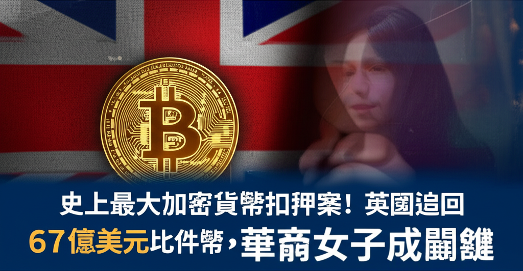 史上最大加密貨幣扣押案！英國追回 67 億美元比特幣，華裔女子成關鍵