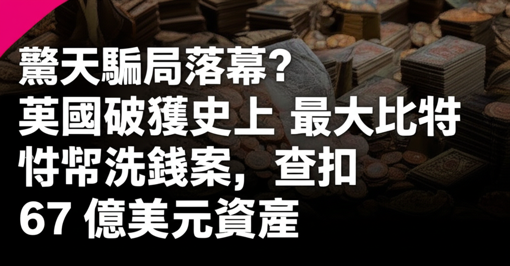 驚天騙局落幕？英國破獲史上最大比特幣洗錢案，查扣 67 億美元資產